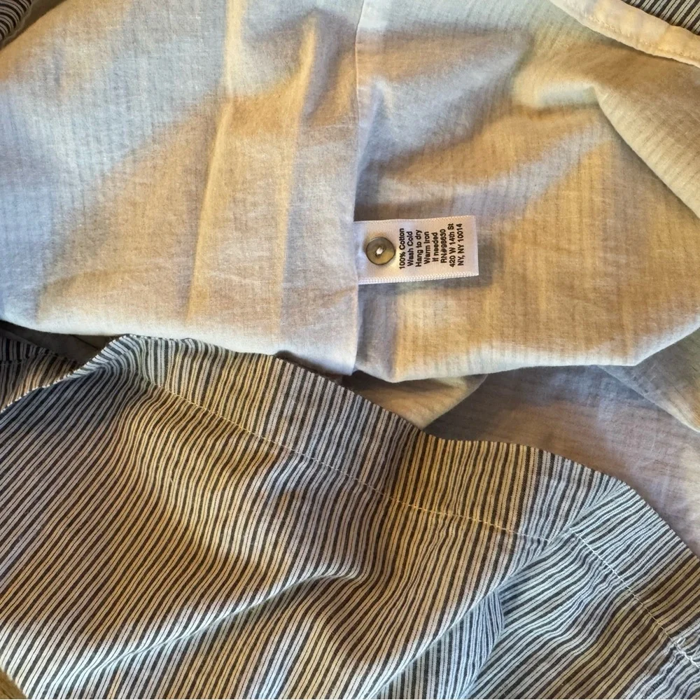 Lilla P Split Neck Striped Sleeveless Lined Cotton Shirt Dress Women’s S Midi - Picture 8 of 14